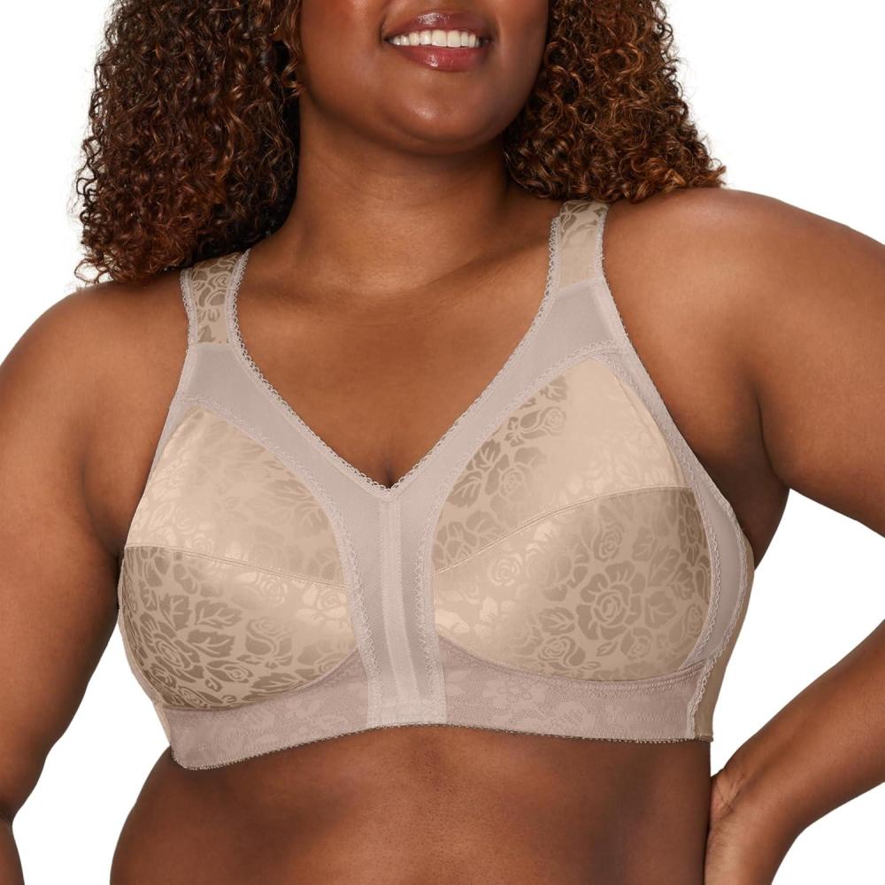 imagePlaytex Womens Wireless Bra 18 Hour PlusSize Bras Available Full Coverage Smoothing 4693 Single or 2PackToffee