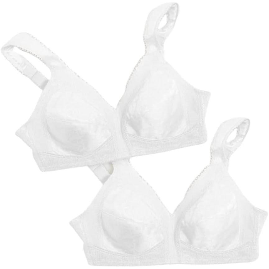 imagePlaytex Womens Wireless Bra 18 Hour PlusSize Bras Available Full Coverage Smoothing 4693 Single or 2PackWhiteWhite 2pack