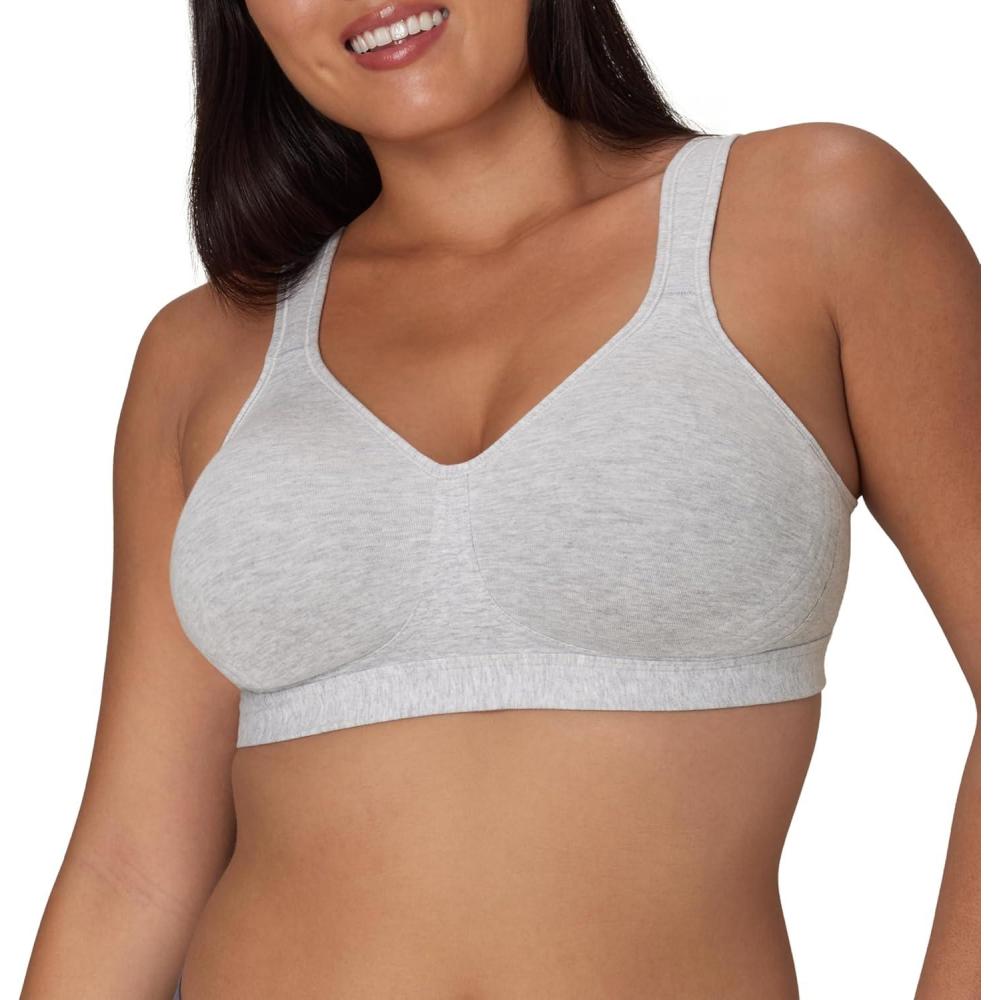 imagePlaytex Womens Wireless Bra 18 Hour PlusSize TShirt Bras Available Ultimate Lift MoistureWicking 474cGrey Heather Cotton