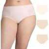 imagePLAYTEX Womens Tummy Control Underwear Hipster Pack 3Pack Stretch Cotton Plus Size Panties Avail Moisture WickingHeirloom WhiteAlmondAlmond