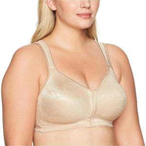 PLAYTEX Women’s Wireless Bra, 18 Hour Plus-Size Bras Available, Front Close, Extra Back Support, E525, Single or 2-Pack(Nude)