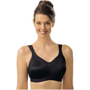 Playtex Women’s 18 Hour Active Breathable Comfort Wireless Bra, Full Coverage Bra, Smoothing Support(Black)