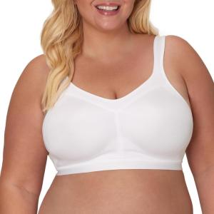 Playtex Women’s 18 Hour Active Breathable Comfort Wireless Bra, Full Coverage Bra, Smoothing Support(White)