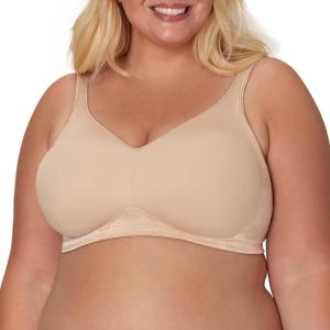 Playtex Women’s 18 Hour Side & Back Smoothing Cooling Wireless T-Shirt Bra with 4-Way TruSUPPORT(Nude)