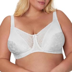 Playtex Women’s Secrets Full-Figure Underwire Bra, Beautiful Lift Full-Coverage Underwire Bra(White)