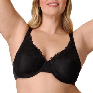 Playtex Womens Underwire Bra, Plus-Size Bras Available, Full Coverage, Convertible, Supportive, Lace, 4805(Dressed in Black)