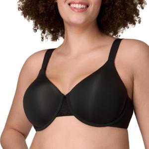 Playtex Womens Underwire Bra, Plus-Size T-Shirt Bras Available, Full Coverage, Moisture-Wicking, 4807(Dressed in Black)