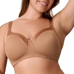 Playtex Women’s Wireless Balconette Bra, Full-Coverage Bras for Women, Support, Moisture Wicking (Plus(Dark Iced Brown)