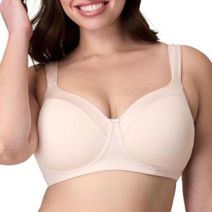 Playtex Women’s Wireless Balconette Bra, Full-Coverage Bras for Women, Support, Moisture Wicking (Plus(Heirloom White)
