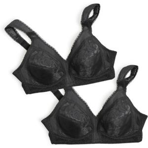 Playtex Women’s Wireless Bra, 18 Hour Plus-Size Bras Available, Full Coverage, Smoothing, 4693, Single or 2-Pack(Black/Black  2-pack)