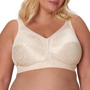 Playtex Women’s Wireless Bra, 18 Hour Plus-Size Bras Available, Full Coverage, Smoothing, 4693, Single or 2-Pack(Natural Beige)