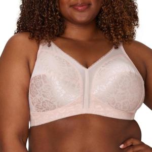 Playtex Women’s Wireless Bra, 18 Hour Plus-Size Bras Available, Full Coverage, Smoothing, 4693, Single or 2-Pack(Pretty Blush)