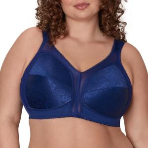 Playtex Women’s Wireless Bra, 18 Hour Plus-Size Bras Available, Full Coverage, Smoothing, 4693, Single or 2-Pack(Sailor Blue)