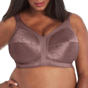 Playtex Women’s Wireless Bra, 18 Hour Plus-Size Bras Available, Full Coverage, Smoothing, 4693, Single or 2-Pack(Sparrow Brown)