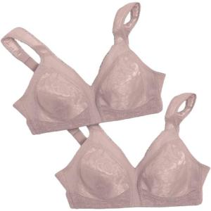 Playtex Women’s Wireless Bra, 18 Hour Plus-Size Bras Available, Full Coverage, Smoothing, 4693, Single or 2-Pack(Toffee/Toffee  2-pack)