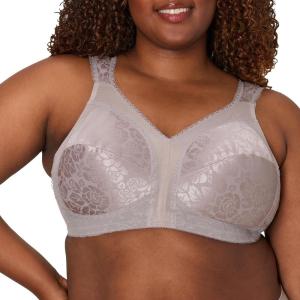 Playtex Women’s Wireless Bra, 18 Hour Plus-Size Bras Available, Full Coverage, Smoothing, 4693, Single or 2-Pack(Warm Steel)