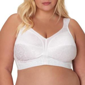 Playtex Women’s Wireless Bra, 18 Hour Plus-Size Bras Available, Full Coverage, Smoothing, 4693, Single or 2-Pack(White)