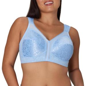 Playtex Women’s Wireless Bra, 18 Hour Plus-Size Bras Available, Full Coverage, Smoothing, 4693, Single or 2-Pack(Zen Blue)