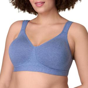 Playtex Womens Wireless Bra, 18 Hour Plus-Size T-Shirt Bras Available, Ultimate Lift, Moisture-Wicking, 474c(Classic Denim Heather)
