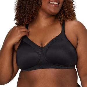 Playtex Women’s Wireless Bra, 18 Hour T-Shirt Bras Available, Moisture-Wicking, Full Coverage, Smoothing(Black)