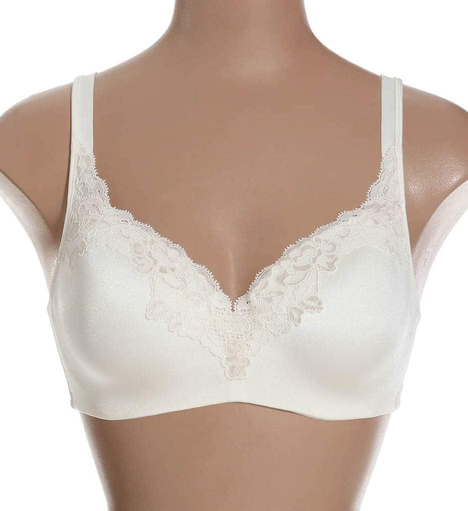 imagePLAYTEX womens Secrets Underwire Balconette Tshirt Bra for Full Figures Retired ColorsMother of PearlBeige Lace