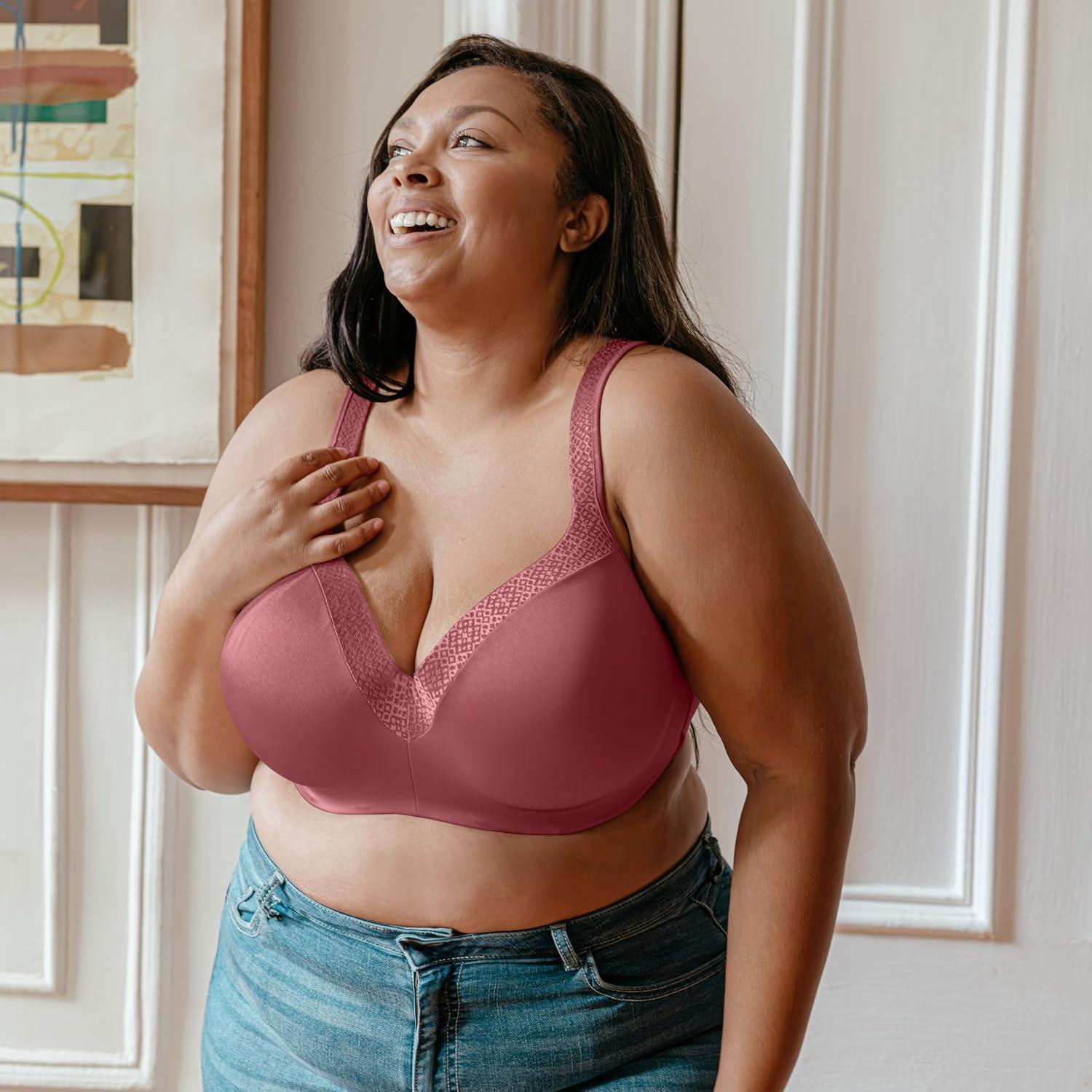 imagePLAYTEX womens Secrets Underwire Balconette Tshirt Bra for Full Figures Retired ColorsRustic Berry Red