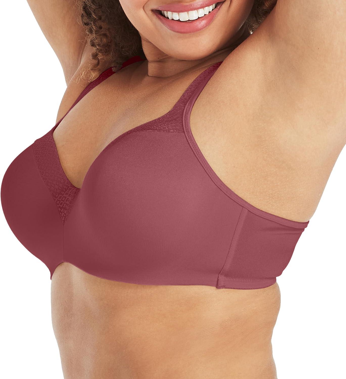 imagePLAYTEX womens Secrets Underwire Balconette Tshirt Bra for Full Figures Retired ColorsRustic Berry Red
