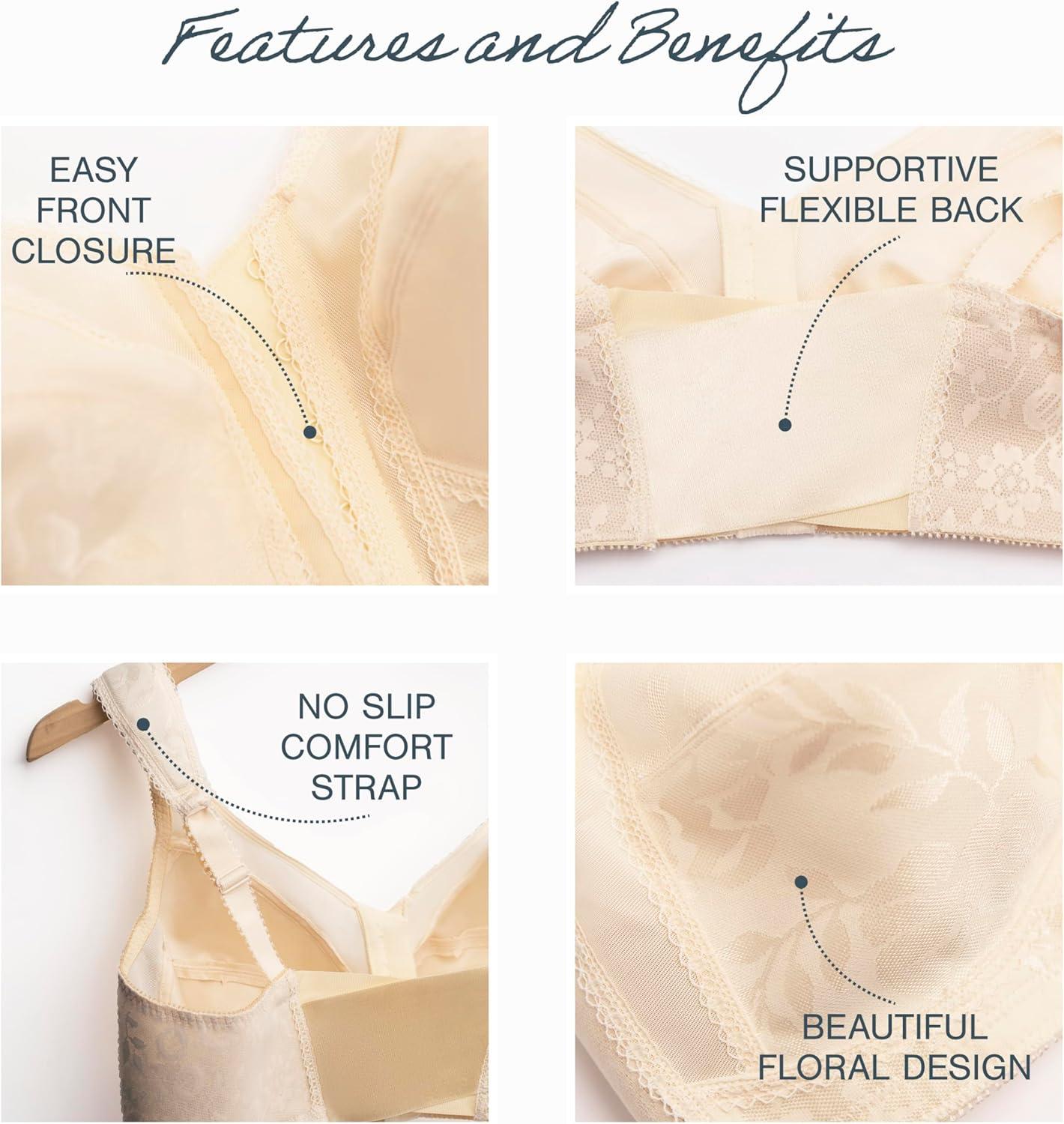 imagePlaytex Womens 18 Hour FrontClose Wireless Bra 4Way TruSUPPORT Bra with Flex BackWhite