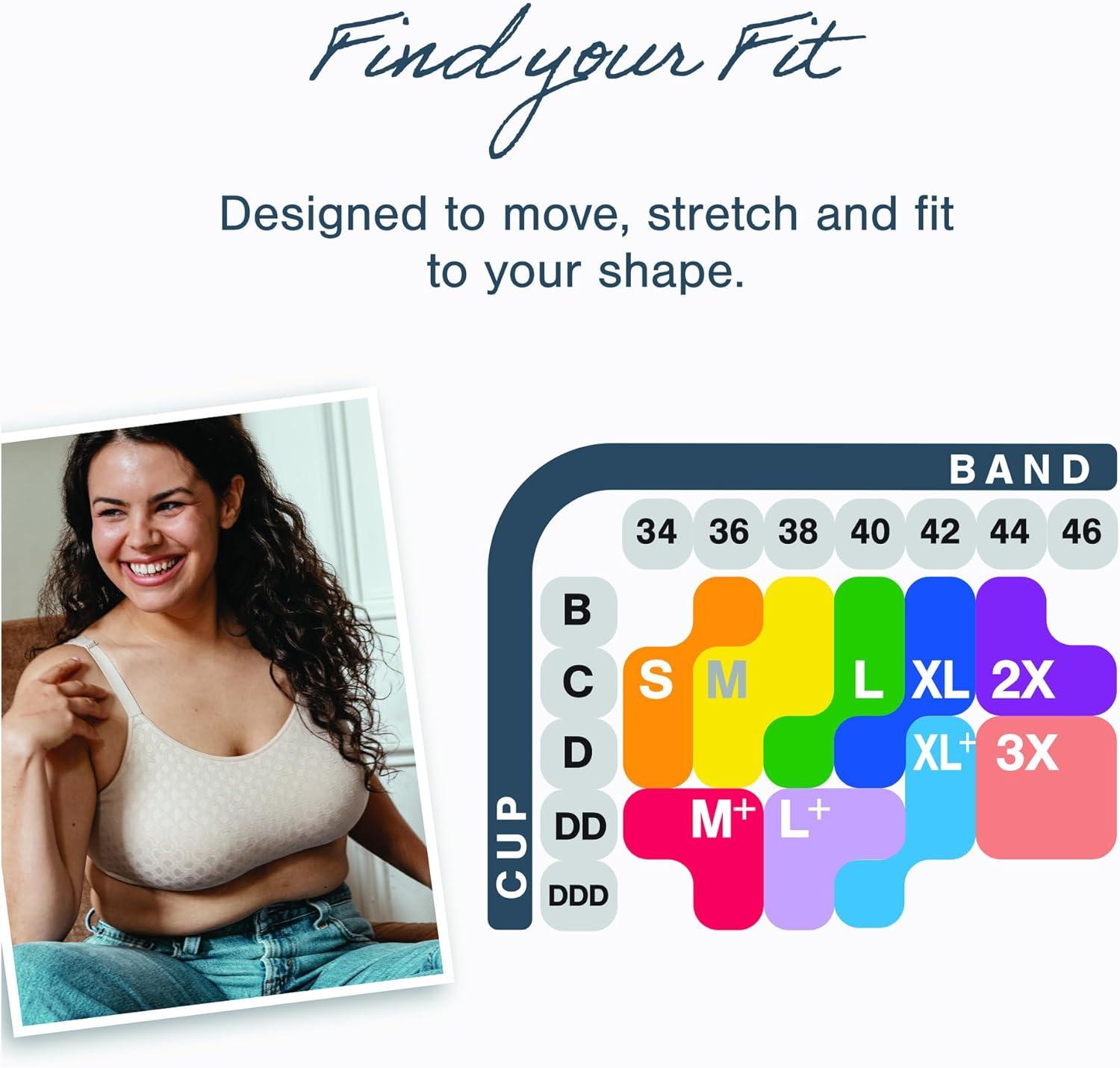 imagePlaytex Womens Smoothing Full Coverage Wireless Bra Us4p31 2Pack Sizes S3x MXLPink PirouetteBlack