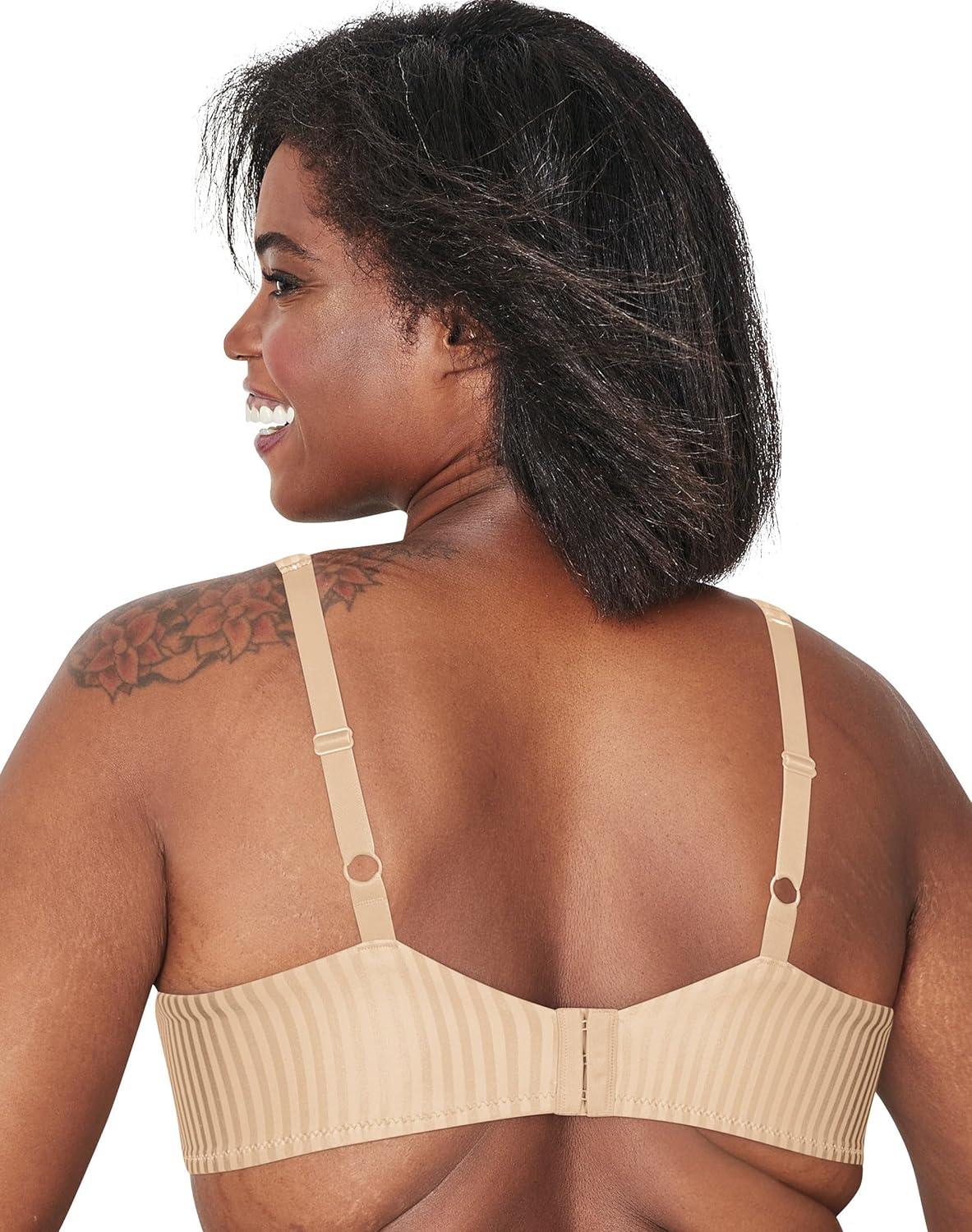 imagePlaytex Womens Wireless Bra Secrets Perfectly Smooth Wirefree Bra Full Coverage US4707Nightfire Red Stripe
