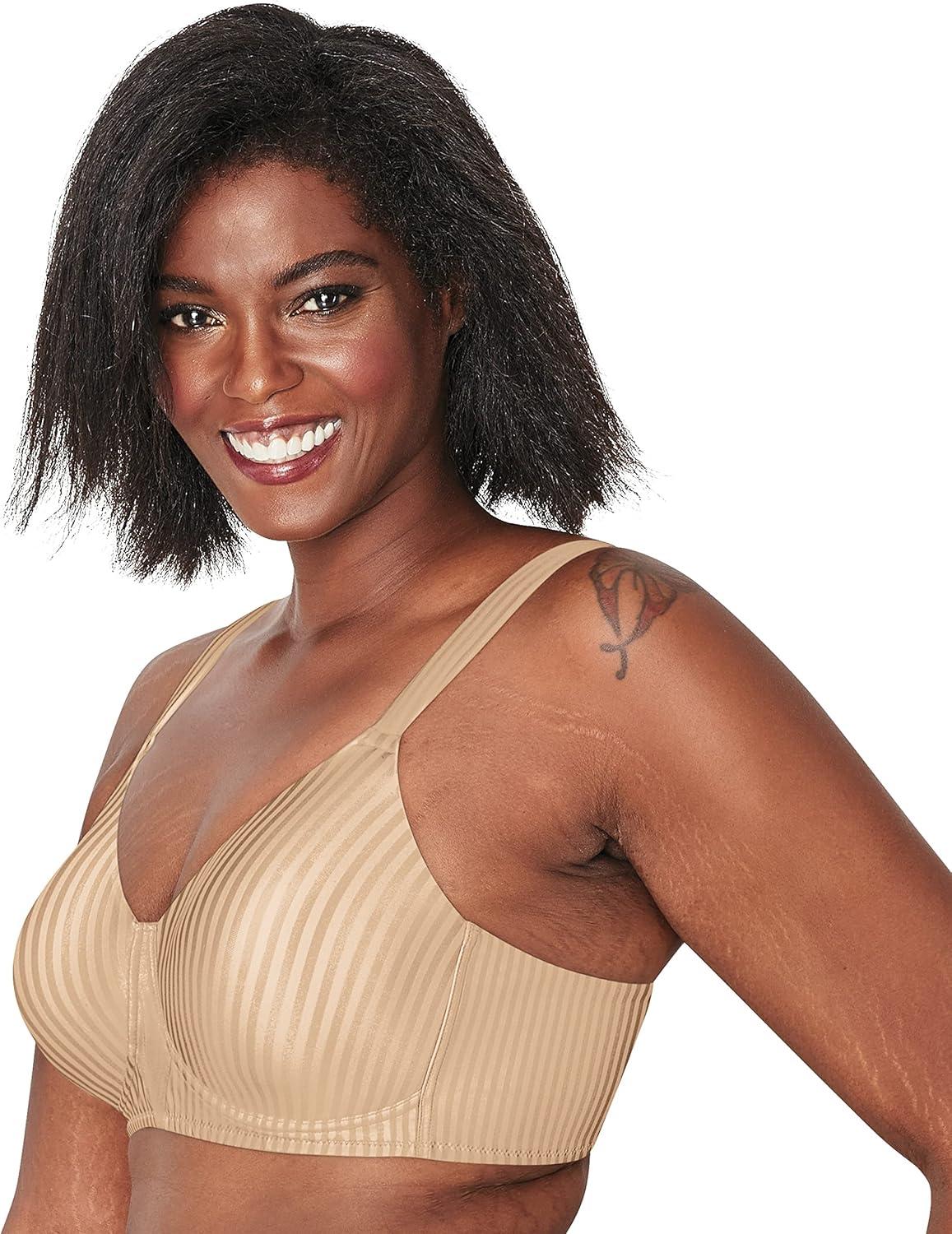 imagePlaytex Womens Wireless Bra Secrets Perfectly Smooth Wirefree Bra Full Coverage US4707Nude Stripe