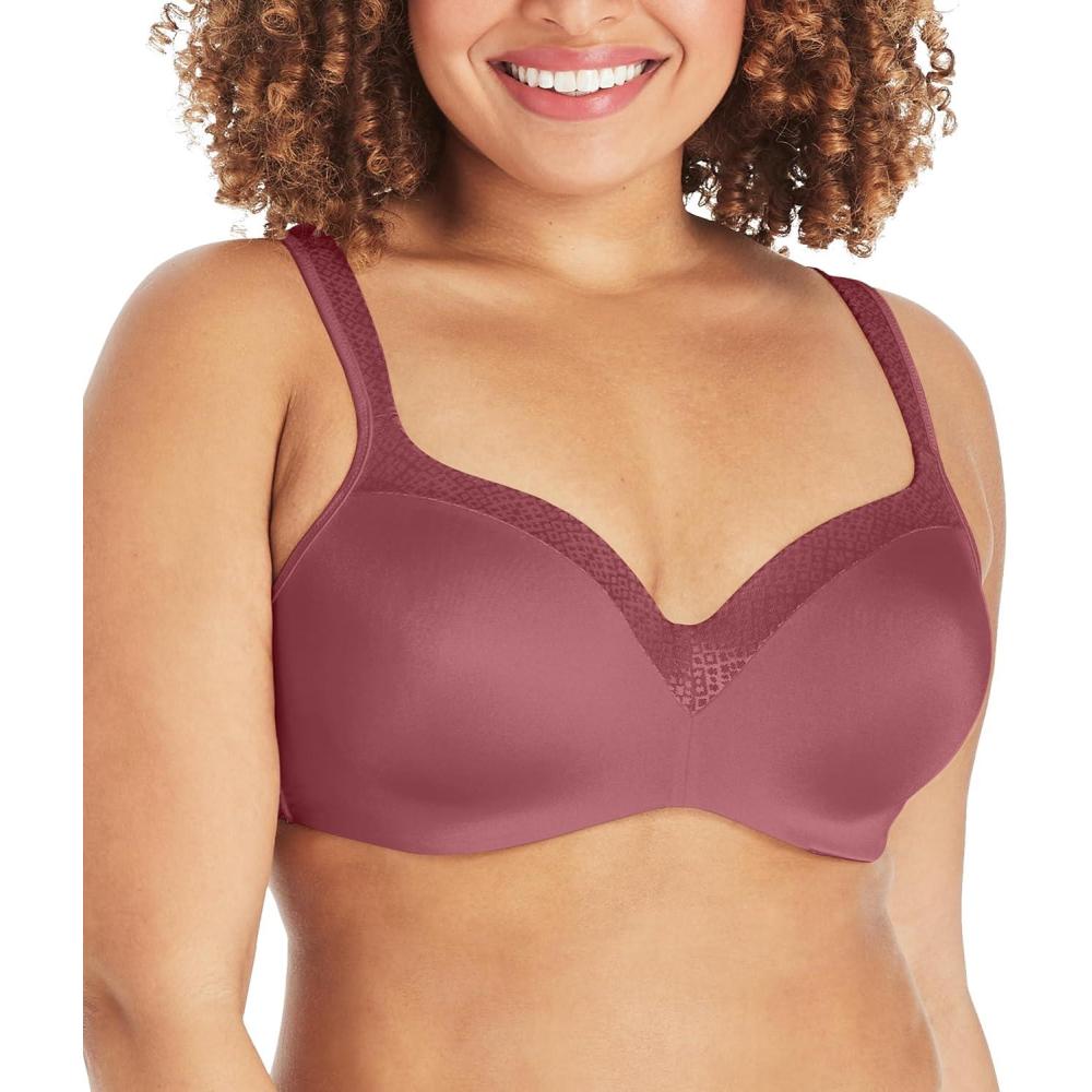 imagePLAYTEX womens Secrets Underwire Balconette Tshirt Bra for Full Figures Retired ColorsRustic Berry Red