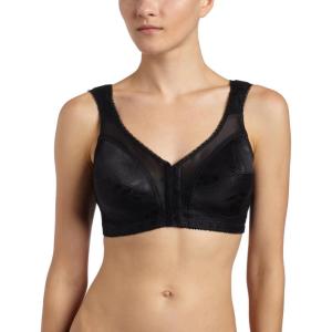 Playtex Women’s 18 Hour Front-Close Wireless Bra, 4-Way TruSUPPORT Bra with Flex Back(Real Black)