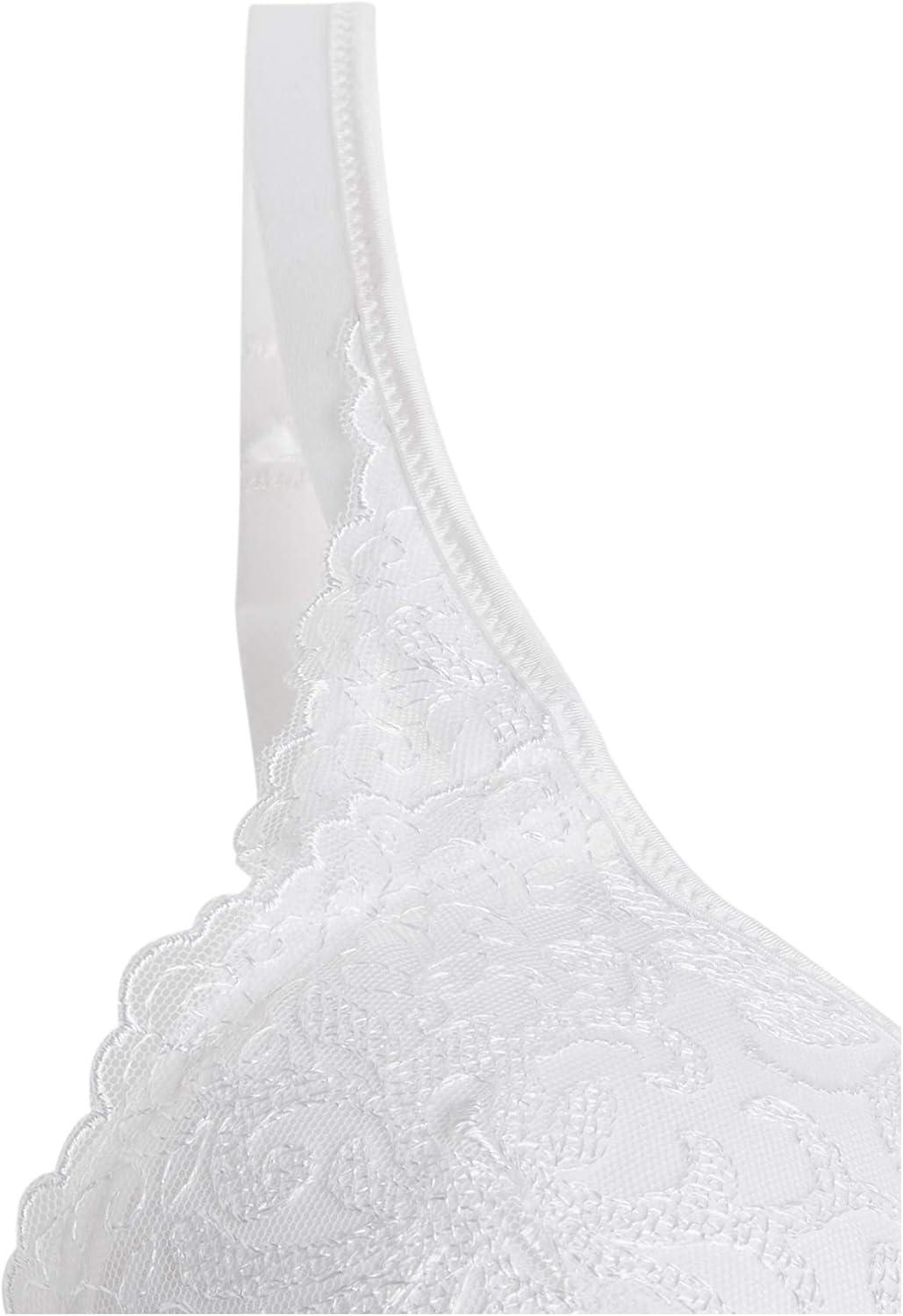 imagePlaytex Womens Love My Curves Feel Gorgeous Underwire Full Coverage Bra US4513White Embroidery