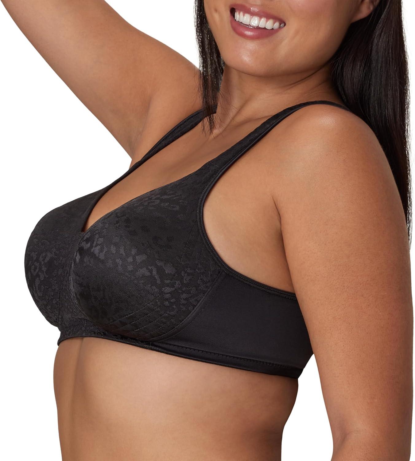 imagePlaytex Womens Wireless Bra Single Or 2Pack 18 Hour Ultimate Lift amp Support Bras for Women PlusBlack Animal