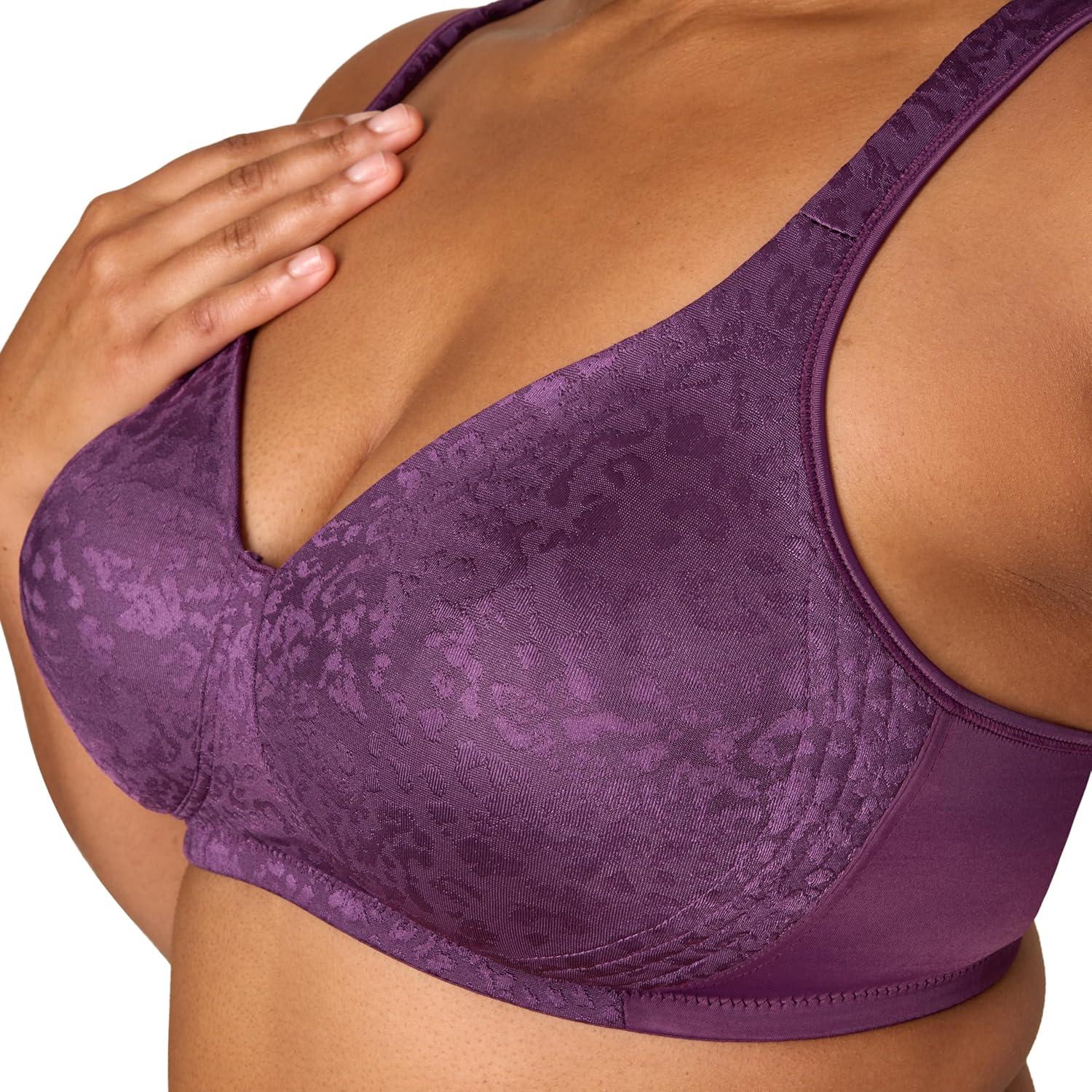 imagePlaytex Womens Wireless Bra Single Or 2Pack 18 Hour Ultimate Lift amp Support Bras for Women PlusPlum Majestic