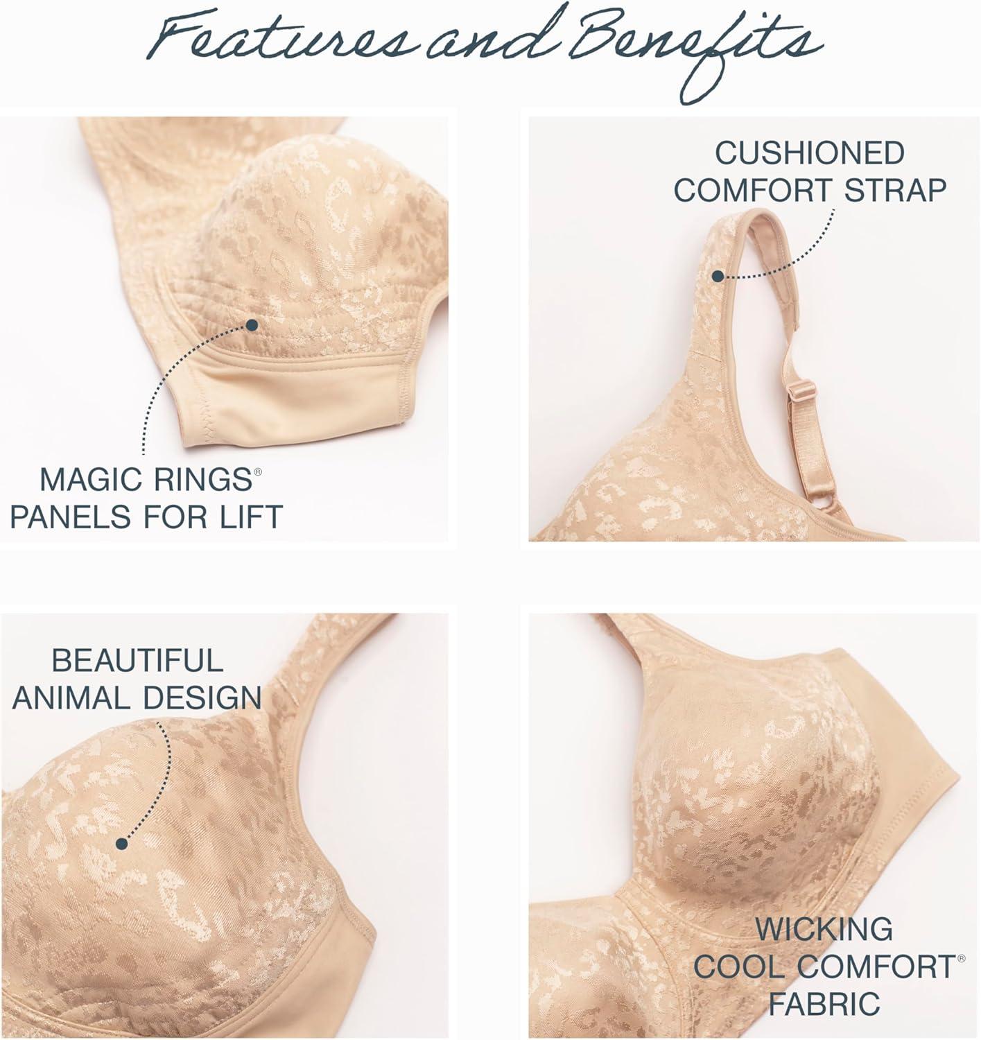 imagePlaytex Womens Wireless Bra Single Or 2Pack 18 Hour Ultimate Lift amp Support Bras for Women PlusWhite Animal
