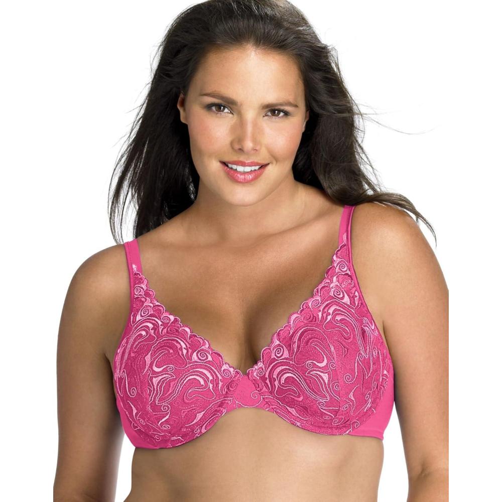 imagePlaytex Womens Love My Curves Feel Gorgeous Underwire Full Coverage Bra US4513Beetroot Crossdye