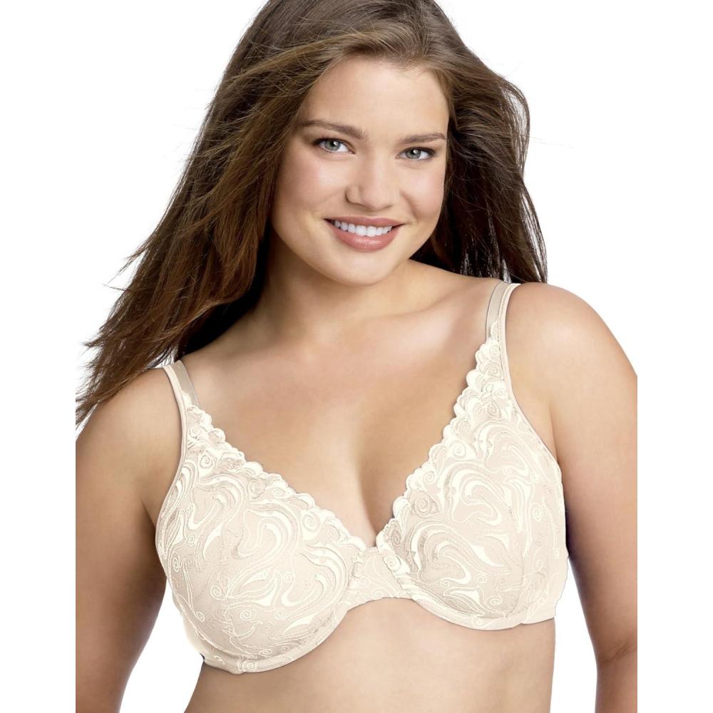 imagePlaytex Womens Love My Curves Feel Gorgeous Underwire Full Coverage Bra US4513Mother of Pearl