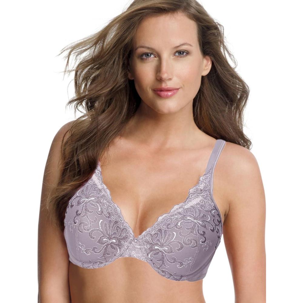 imagePlaytex Womens Love My Curves Feel Gorgeous Underwire Full Coverage Bra US4513Warm Steel Embroidery