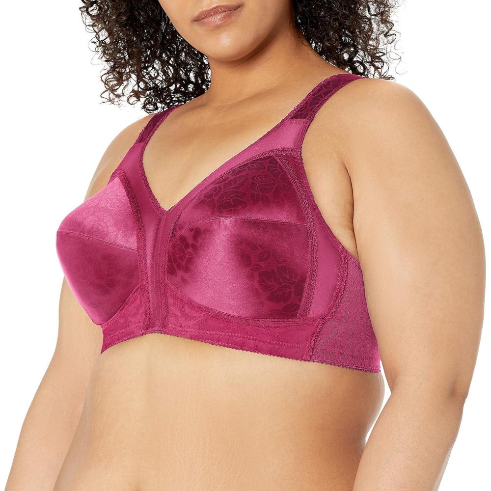 imagePlaytex Womens Wireless Bra 18 Hour PlusSize Bras Available Full Coverage Smoothing 4693 Single or 2PackSignature Berry