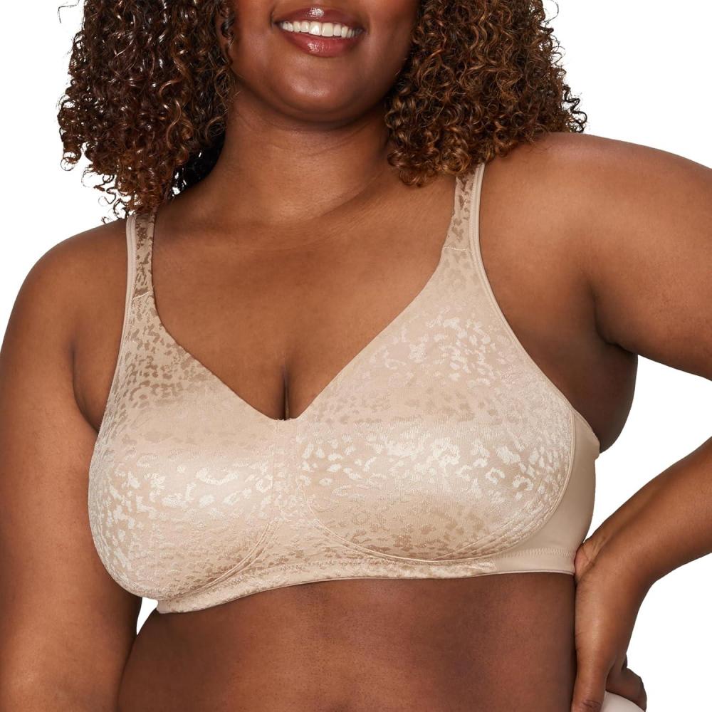 imagePlaytex Womens Wireless Bra Single Or 2Pack 18 Hour Ultimate Lift amp Support Bras for Women PlusAlmond Animal