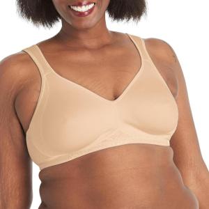 Playtex Women’s 18 Hour Side & Back Smoothing Cooling Wireless T-Shirt Bra with 4-Way TruSUPPORT(Nude)