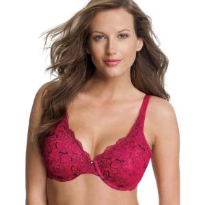 Playtex Women’s Love My Curves Feel Gorgeous Underwire Full Coverage Bra US4513(Persion Red Embroidery)