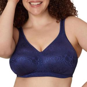 Playtex Womens Wireless Bra, Single Or 2-Pack, 18 Hour Ultimate Lift & Support Bras for Women (Plus(Blue Velvet)
