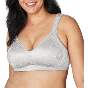 Playtex Womens Wireless Bra, Single Or 2-Pack, 18 Hour Ultimate Lift & Support Bras for Women (Plus(Crystal Grey)