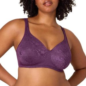 Playtex Womens Wireless Bra, Single Or 2-Pack, 18 Hour Ultimate Lift & Support Bras for Women (Plus(Plum Majestic)