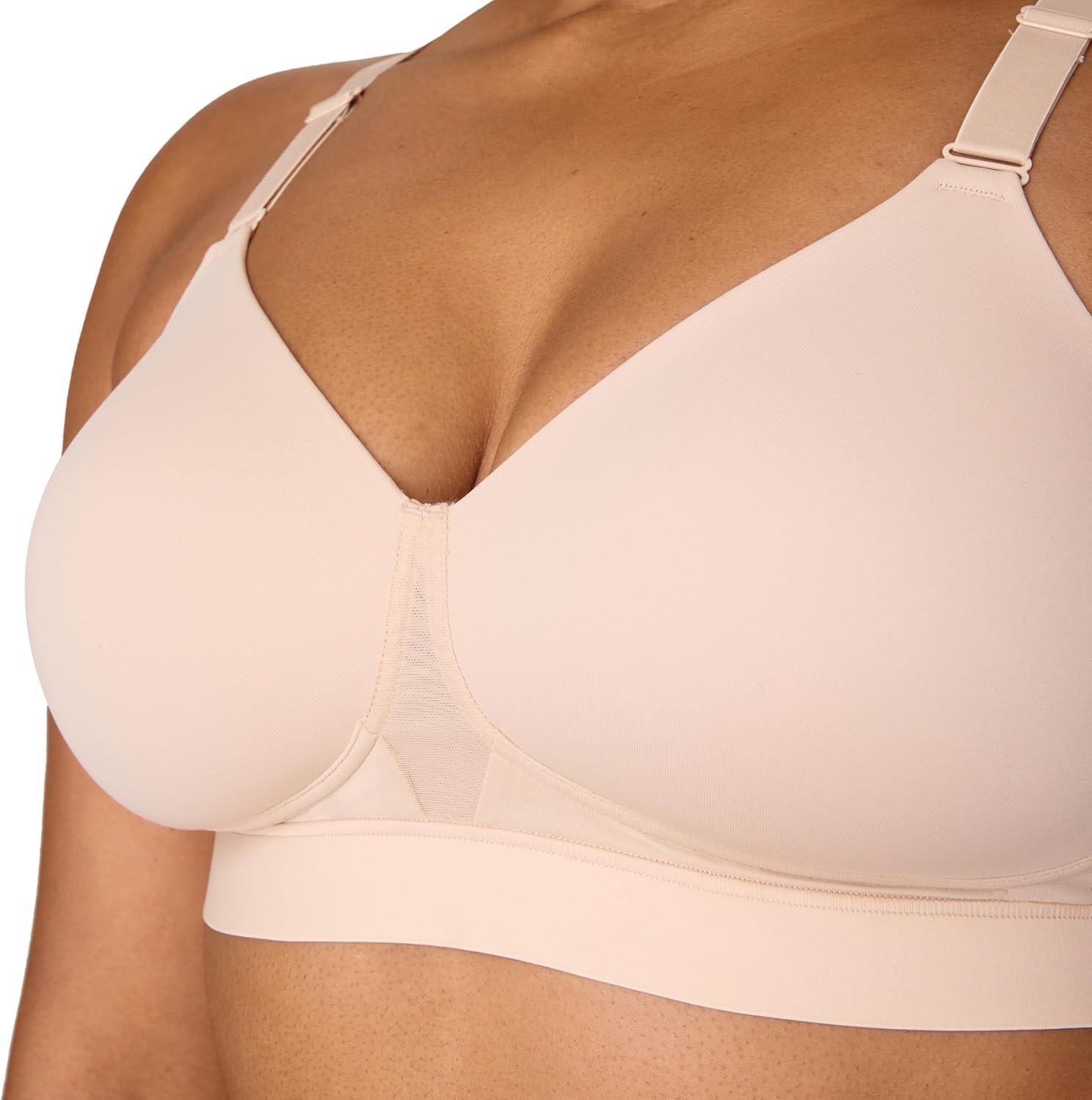 imagePlaytex Womens Wireless Bra Breathable Smoothing Bras for Women MoistureWicking Adjustable StrapsAlmond