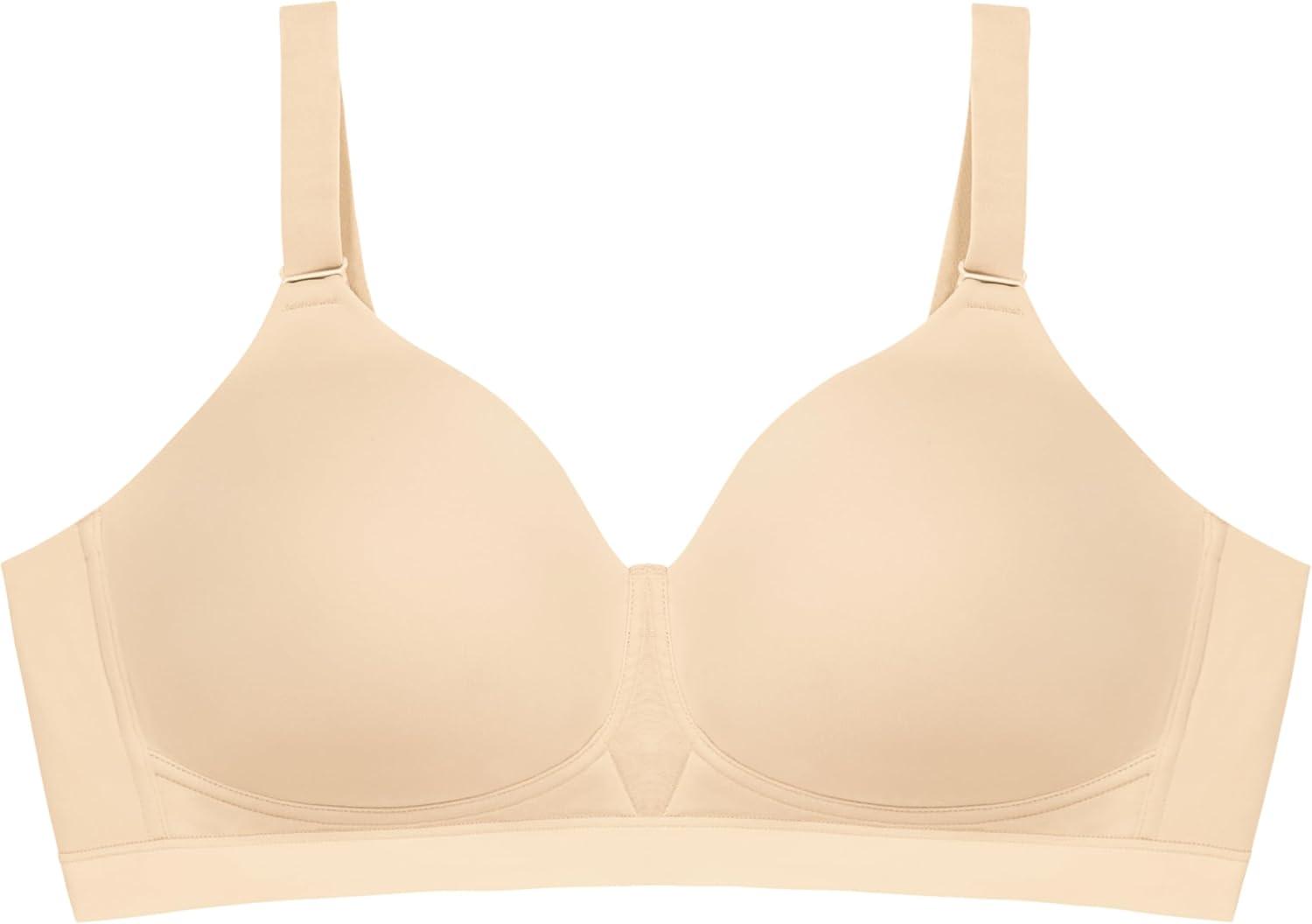 imagePlaytex Womens Wireless Bra Breathable Smoothing Bras for Women MoistureWicking Adjustable StrapsAlmond