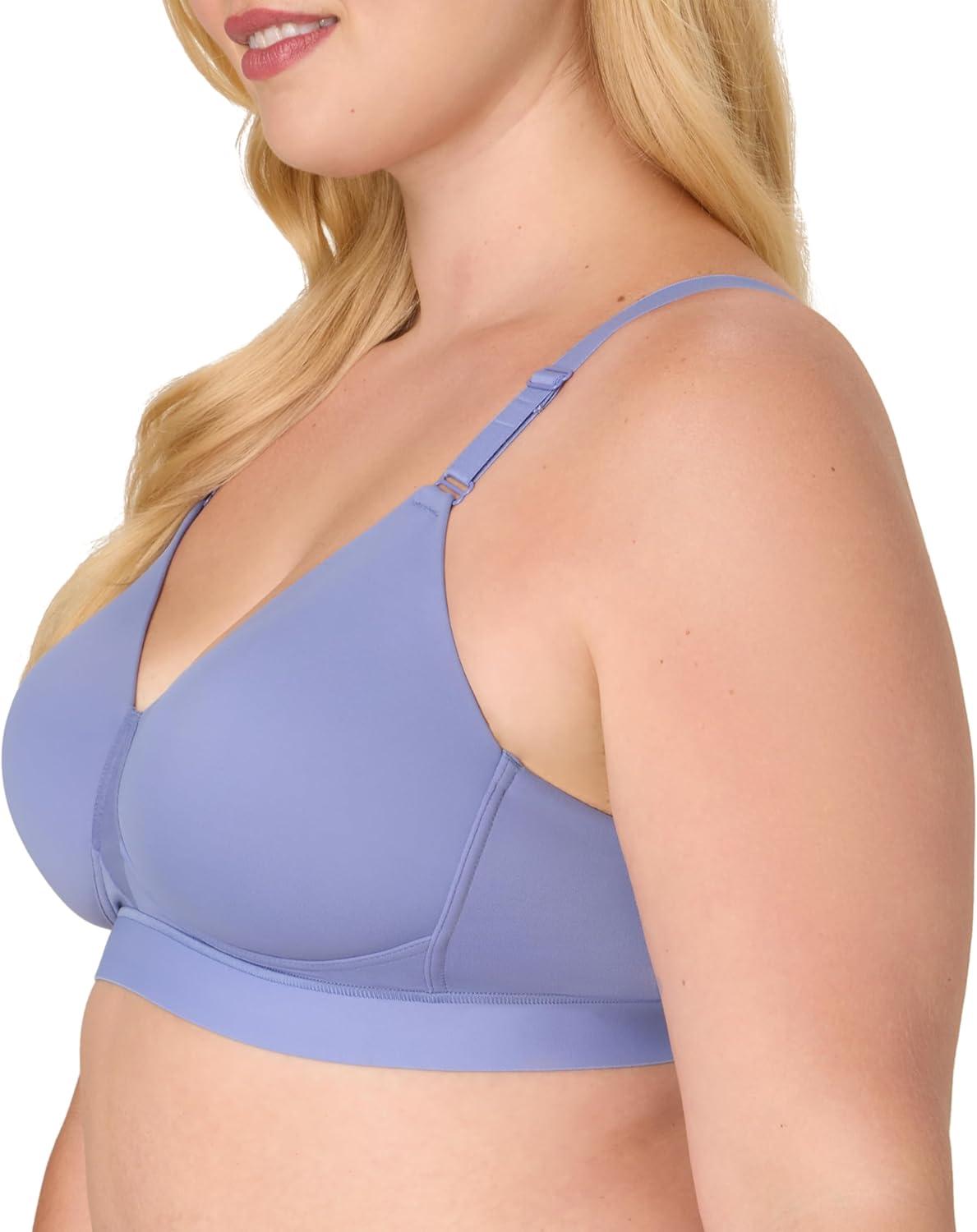 imagePlaytex Womens Wireless Bra Breathable Smoothing Bras for Women MoistureWicking Adjustable StrapsChateau Blue